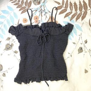 *3 for $15* American Eagle Black Ruffled Tank 🖤